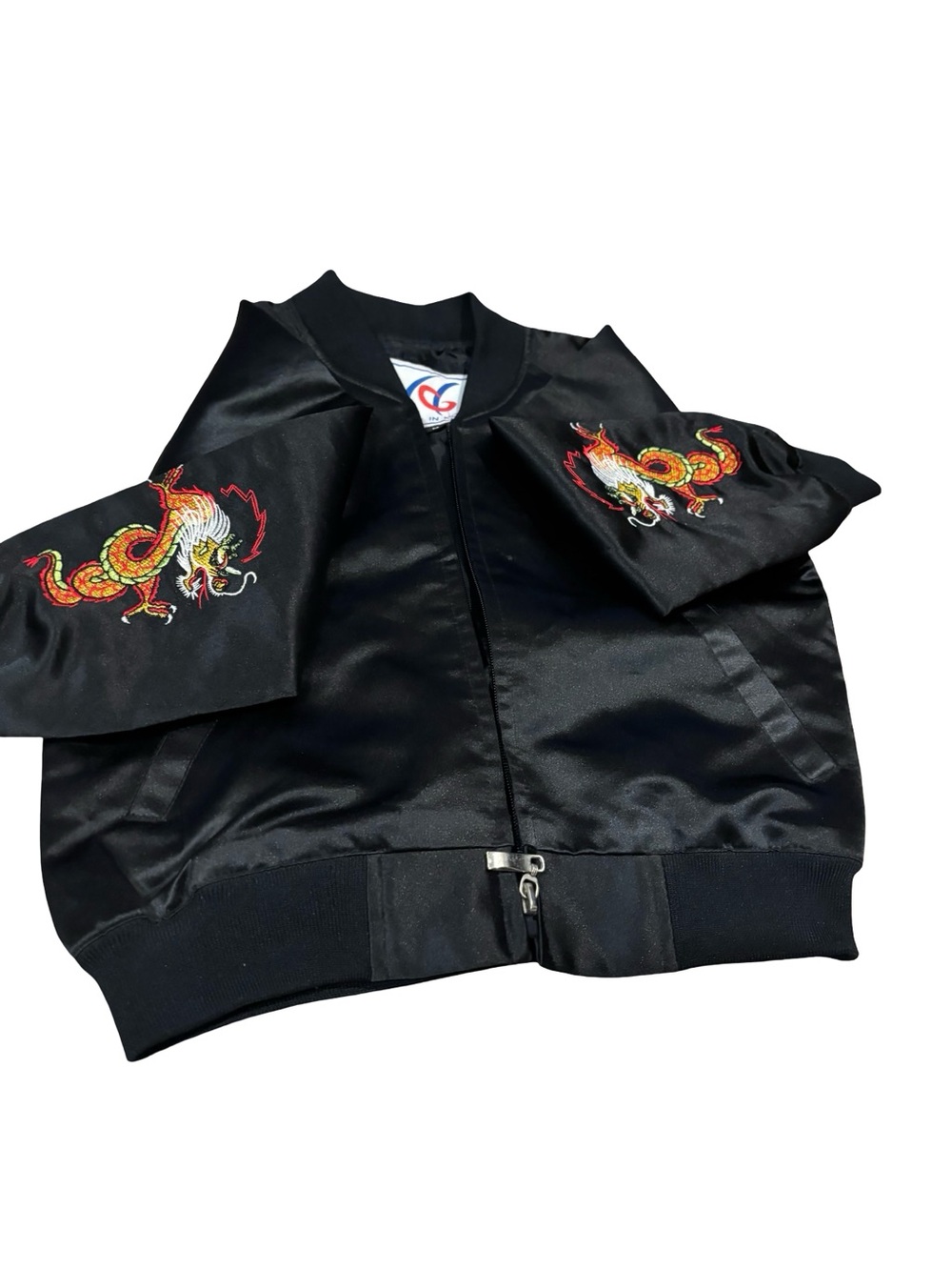 Vintage Korea Dragon Souvenir Sukajan Jacket Embroidered Satin M- Korea jacket